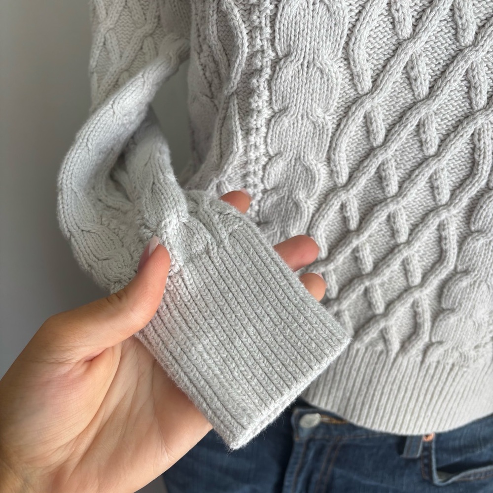 J Crew Women's Cable Knit Sweater off white - Picture 4 of 5